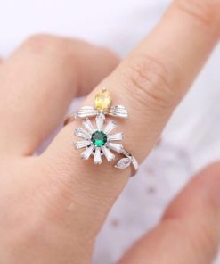 Elegant Sunflower Sunshine Rotating Ring