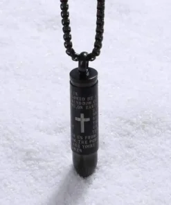 Mens Silver Bullet Necklace