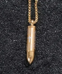 Mens Silver Bullet Necklace