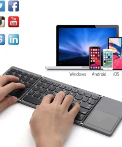 Foldable Wireless Bluetooth Keyboard with Touchpad
