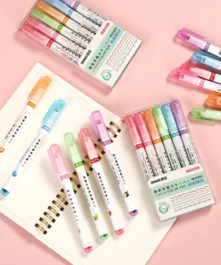 Dual Tip Pens with 6 Different Curve Shapes Fine Tips (6 PCS)