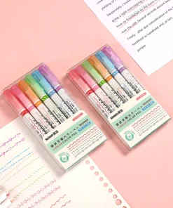 Dual Tip Pens with 6 Different Curve Shapes Fine Tips (6 PCS)