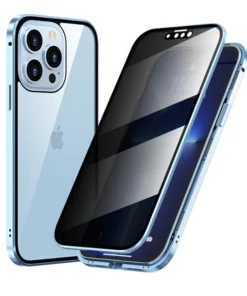 Metal Frame Tempered Glass Case For iPhone