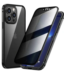 Metal Frame Tempered Glass Case For iPhone