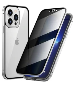 Metal Frame Tempered Glass Case For iPhone