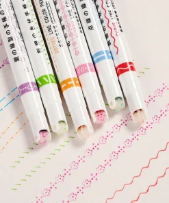 Dual Tip Pens with 6 Different Curve Shapes Fine Tips (6 PCS)