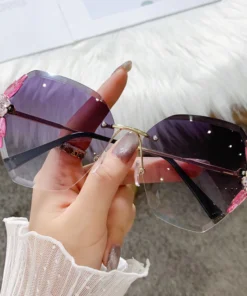 2022 Woman Rimless Diamond Sunglasses