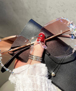 2022 Woman Rimless Diamond Sunglasses