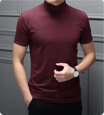 Men's High Neck Slim Fit T Shirt