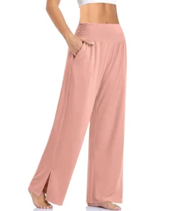 Women's Wide Leg Casual Loose Yoga Sweatpants Home Comfort Pajama Pants With Pockets