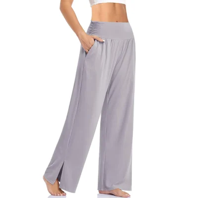 Women's Wide Leg Casual Loose Yoga Sweatpants Home Comfort Pajama Pants With Pockets