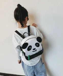Polyester Cute Panda Backpack For School & Trips