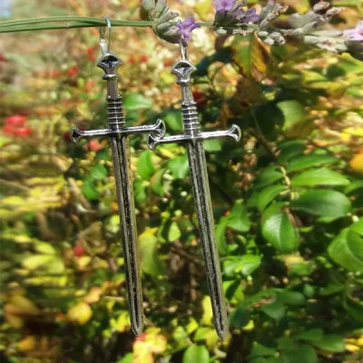 Cool Zinc Alloy Sword Earrings