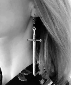 Cool Zinc Alloy Sword Earrings