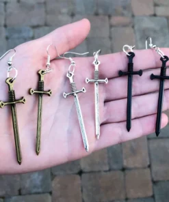 Cool Zinc Alloy Sword Earrings