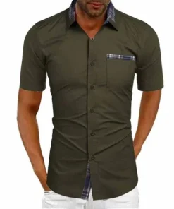 Men’s Casual Plaid Summer Linen Shirt