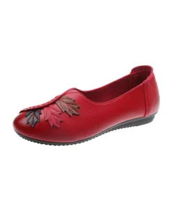 Women's Embroidered Low Heel Slip On Shoes