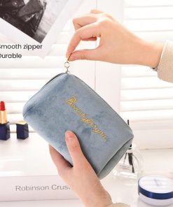 Flannel Embroidered Clutch Bag Cosmetic Bag