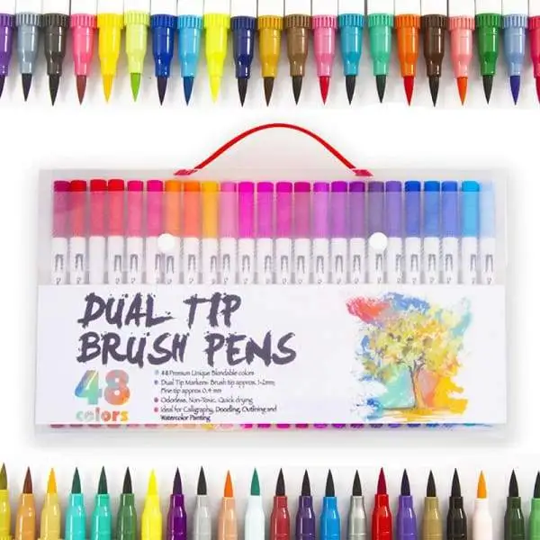 Dual Tip Brush Pens