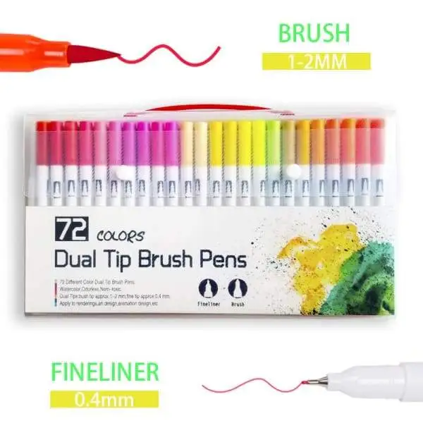 Dual Tip Brush Pens