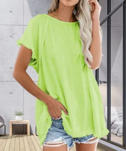 Women's Plain Tassel Casual Top