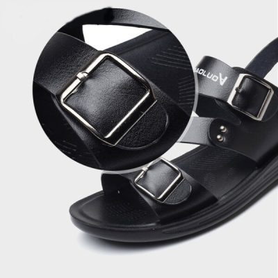 Summer Fashion Breathable Leather Men Beach Slippers