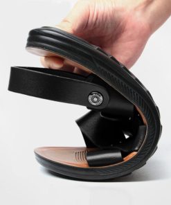 Summer Fashion Breathable Leather Men Beach Slippers