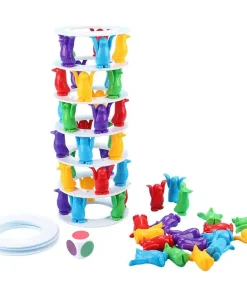Penguin Tower Collapse Balance Toy