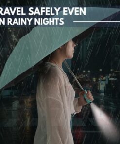 Adjustable Rotating Umbrella With Flashlight