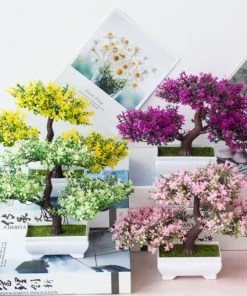 Artificial Bonsai Plants Small Tree Pot