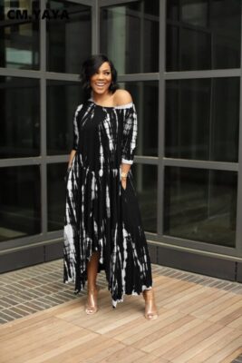 Loose Graffiti Tie – Dye Pocket Midi Dress