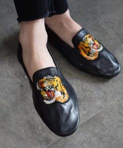 Japanese Style Casual Leather Slip On Shoes