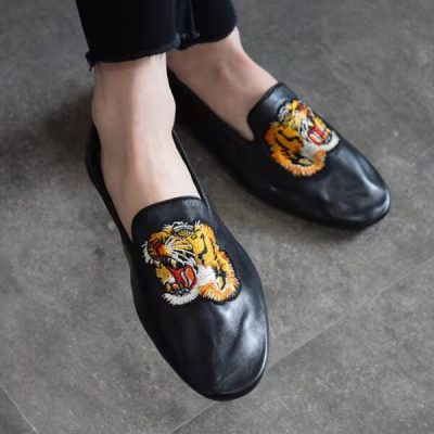 Japanese Style Casual Leather Slip On Shoes