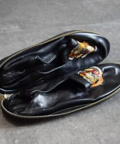 Japanese Style Casual Leather Slip On Shoes
