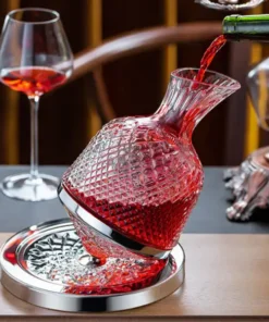 Elegant Crystal Spinning Glass Wine Decanter