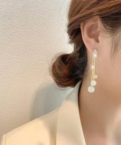 Fashion Diamond Ball Tassel Earrings
