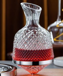 Elegant Crystal Spinning Glass Wine Decanter