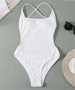 Backless One Piece High Cut Swimwear