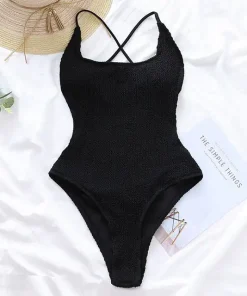 Backless One Piece High Cut Swimwear