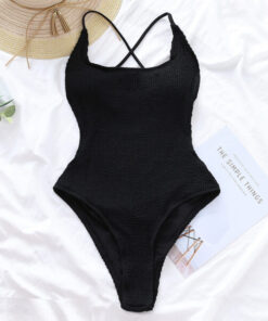 Sexy Backless Cross Back One Piece Swimsuit