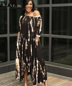 Loose Graffiti Tie – Dye Pocket Midi Dress