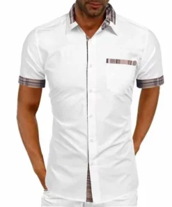 Men’s Casual Plaid Summer Linen Shirt