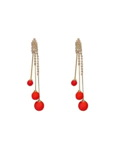 Fashion Diamond Ball Tassel Earrings