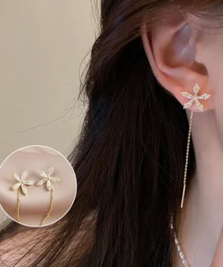 Shiny Fringe Flower Earrings