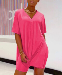 V Neck Dress & Shorts