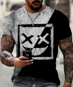 Men's T-Shirt 3D Print Graphic Optical Illusion Plus Size Short Sleeve Casual Tops