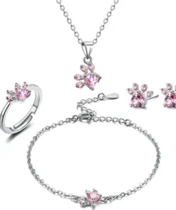 Cat Bear Dog Paw Ring for Women Jewelry Sets