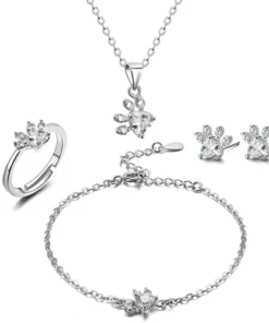 Cat Bear Dog Paw Ring for Women Jewelry Sets