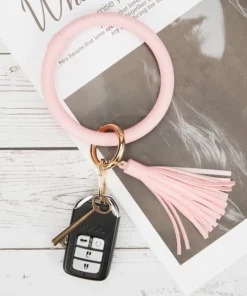Leather Wrist Strap Keychain