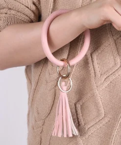 Leather Wrist Strap Keychain